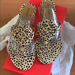 Spotted leopard medallion sandals
